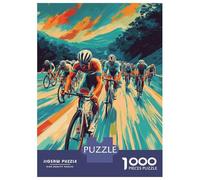 Cycling Race Art 1000 Piece Jigsaw Puzzle Bundle Classic Jigsaw Puzzle Thick Cardboard Teen Puzzle Fans 12-18 Logic Skill After-School Party Game Best Gift Lovers 38x26cm/1000pcs