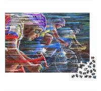 Cycling Race Motion 1000 Pieces Jigsaw Puzzles for Adults & Teens, Thick Non-Reflective Paper, Cyclist Speed Blur, Fun Brain Teaser, Mental Workout for Concentration & Memory 70x50cm/1000pcs
