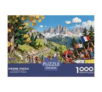 Cycling Race Wooden Jigsaw Puzzle Waterproof 1000 Piece Puzzles for Adults Challenging And Brainteasing Educational Games