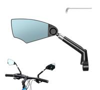 Cycling Rearview Mirror, Wide Angle Glass, 11.02x2.76in Portable Bikes Accessory, Shockproof Authentic Build, Adjustable Rotating Design for Road Touring Mountain Racing