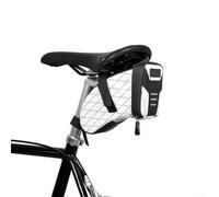 Cycling Saddle Bag For Road And Mountain Bikes, Compact 500d Mesh Tail Pouch, Abrasion Resistant Seat Storage For Commuting And Training, White(White)
