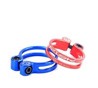 Cycling Seat Clamps 1 Pcs Quick Release 31.8mm 34.9mm Aluminum Alloy Road Mountain Bicycle Bike Seat Post Seatpost Clamp Collar with Titanium Bolt Clip(34.9mm Black)