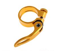 Cycling Seat Clamps 31.8/34.9mm Cycling Seat Post Clamp Bicycle Saddle Tube Quick Release Fixed Gear MTB Bike Parts Accessories(C 34.9mm Gold)