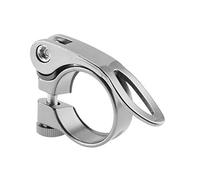 Cycling Seat Clamps 31.8/34.9mm Cycling Seat Post Clamp Bicycle Saddle Tube Quick Release Fixed Gear MTB Bike Parts Accessories Clip(B 31.8mm Silver)
