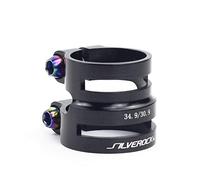 Cycling Seat Clamps Aluminum Double Seatpost Collar Clamp 27.2/31.8mm .8 34.9mm 30. for Road Bike MTB Carbon Frame Balance Clip(Up 34.9 down30.9 BL)