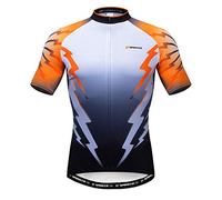 Cycling Shirts for Men Biking Jackets Short Sleeve Gym Slim Fit Bicycle Jerseys US M Orange Multi