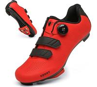 Cycling Shoes for Men Women Road Riding Shoe Compatible SPD Outdoor Indoor Cycling Shoes with Look Delta 218Red42N