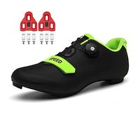 Cycling Shoes for Mens Womens Road Bike Shoes Included Cleats Clip Compatable with Peloton & Look Delta and SPD Lock Pedal Black Size UK 7.5