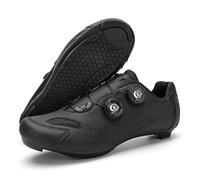 Cycling Shoes Mens Womens Bicycle Shoes Sneaker Outdoor Indoor Anti-Slip and Breathable Bike Shoes Spin Shoestring Comfortable Sneaker No-Lock Rubber Sole Bike Shoes-Black||Numeric_7