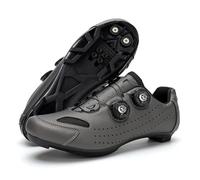 Cycling Shoes Mens Womens Mountain Bikes Shoes Unisex with Spin Shoestring Anti-Slip Breathable Sneaker MTB Riding Racing Cycling Shoes for Outdoor Indoor-Gray||Numeric_4