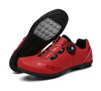 Cycling Shoes Men's & Women's Non-Slip Breathable Riding Shoes Comfort Unisex Spin Bicycle Shoes Indoor Outdoor Road Riding Sneaker with Spin Shoestring-Red||Numeric_7