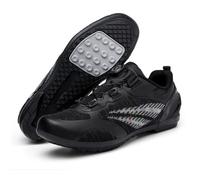 Cycling Shoes Mens Womens Rubber Sole Anti-Slip Bicycle Shoes with Spin Shoestring Breathable Comfortable Flat Sneaker Outdoor Biking Trainers Bike Indoor Spin Cycle Shoes-Black||Numeric_6