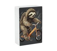 Cycling Sloth Cigarette Case Hard Plastic Flip-Top Slim Pocket-Size Cigarette Holder for 20 King Size Cigarettes Waterproof Crush-Proof Smoking Accessories for Travel Daily Use