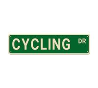 Cycling Street Signs, Cycling Decor Cycling Sign Cycling Gift, Wall Decor for Home/Kitchen/Man Cave, Quality Metal Signs 16x4 Inch