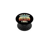 cycling vintage retro sunset this is how i roll bicycle art PopSockets Adhesive PopGrip