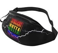 Cycling Waist Bag Straight Outta The Closet Gay and Lesbian Pride, Waistpacks Adjustable Waist Pack Lightweight Belt Bag for Men Travel Activities