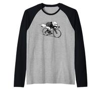 Cycling Wolf - Speedy Road Bike Enthusiast Raglan Baseball Tee