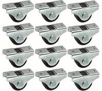 cyclingcolors 12 x Universal Furniture Wheels 25 mm Black Mini Roller Foot Bed Locker Trolley Bin Storage Table Wheel