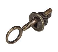 cyclingcolors 1x Key + Key Plate 25mm for Furniture Lock - Zamak Brown - DIY Furniture Lock Set for Restoration & Renovation