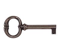 cyclingcolors 1x Vintage Style Open Barrel Skeleton Key 77 mm Furniture Cabinet Antique Dark Bronze Look