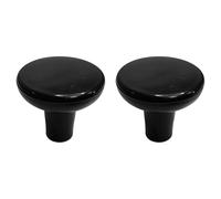 cyclingcolors 2 x 34mm Diameter Plastic Furniture Knob - Kitchen Door, Cabinet, Drawer, Cupboard - Black
