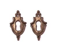 cyclingcolors 2 x Antique Furniture Fitting Key Shield Furniture Shield Key Cover Antique Brass 26