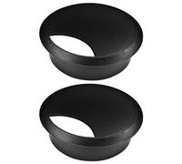 cyclingcolors 2 x Cable Grommets 70 mm Furniture Office Cable Guide Cable Outlet Cable Box Plastic (Black)