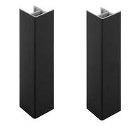 cyclingcolors 2 x Connectors for Skirting Board 150 mm Glossy Black Kitchen Corner Plinth Corner Kitchen Base Inner Corners Outside Corners Furniture