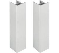 cyclingcolors 2 x Connectors for Skirting Board 150 mm Silver Colour Aluminium Kitchen Corner Plinth Corner Kitchen Base Inner Corners Outside Corners Furniture