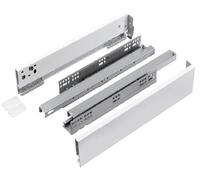 cyclingcolors 2 x Drawer Runners (Right + Left), Drawer Rails, Runner, Slide, Cabinet, Door, Kitchen, Bathroom, Sign 16 mm, Height 89 mm, Length 500 mm, White