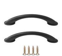 cyclingcolors 2 x Furniture Handles, 96 mm, Kitchen Handles, Door Handle with Screws, Plastic Cupboard Door, Kitchen Cupboard, Drawer, Buffet Home, Black