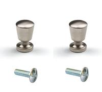 cyclingcolors 2 x Furniture Knobs Metal Brushed Nickel 15 mm Silver Chrome-Plated Modern Cabinet Handles Drawer Knob