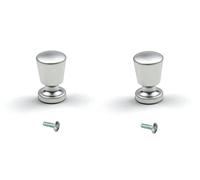 cyclingcolors 2 x Furniture Knobs Metal Chrome Satin 15 mm Silver Chrome Modern Cupboard Handles Drawer Knob