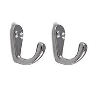 cyclingcolors 2 x Hooks Metal Chrome Chrome-Plated Shiny Polished for Screwing 41 mm Silver Kitchen Wardrobe Towel Clothes Hat Hooks