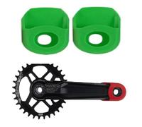 cyclingcolors 2 x Mountain Bike Crank Protection, Cover, Cap, Green