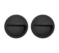 cyclingcolors 2 x Round Handle 54 mm Plastic Furniture Cupboard Handle Kitchen Door Handle Drawer Black