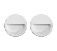 cyclingcolors 2 x Round Recessed Cabinet Handle Diameter 54mm Plastic - for Kitchen Cabinets, Cabinets, Drawers - White