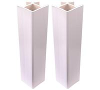 cyclingcolors 2 x Skirting Board Connector for Kitchen Furniture, Plinth, Multi-Angle Joint, 150 mm White 90°