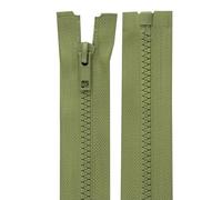 cyclingcolors 2 x Zippers No. 5 30 cm with Injected Plastic Teeth Polyester Open End Mesh Puller Slider Zipper Clothing Sewing Jackets Haberdashery Grey Green