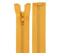 cyclingcolors 2 x Zippers No. 5 70 cm with Injected Plastic Teeth Polyester Open End Mesh Puller Slider Zipper Clothing Sewing Jackets Haberdashery Mustard