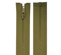 cyclingcolors 2 x Zippers No. 5 70 cm with Injected Plastic Teeth Polyester Open End Mesh Puller Slider Zipper Clothing Sewing Jackets Haberdashery Khaki Green