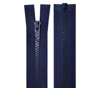 cyclingcolors 2 x Zippers No. 5 70 cm with Injected Plastic Teeth Polyester Open End Mesh Puller Slider Zipper Clothing Sewing Jackets Haberdashery Dark Blue