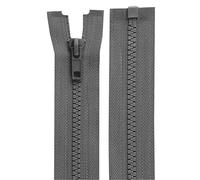 cyclingcolors 2 x Zippers No. 5 70 cm with Injected Plastic Teeth Polyester Open End Mesh Puller Slider Zipper Clothing Sewing Jackets Haberdashery Matt Grey