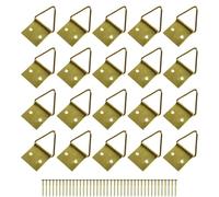 cyclingcolors 20 x Brass Picture Hooks 18mm - Picture Frame Hangers, Wall Mounting, Photo & Art, Decoration - Includes Nails