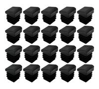cyclingcolors 20 x Square Tube Chair Plugs Recessed End Black Angled Furniture Feet Plastic 25 x 25 mm