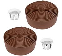 cyclingcolors 2x Handlebar tape road bike non-slip EVA-foam adhesive bicycle singlespeed wrap chrom caps, Brown