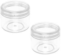cyclingcolors 2x Plastic Container with Clear Round Lid Small Reusable Bottles Bottle Box Glitter Earring Ring 3.2 x 3.8cm