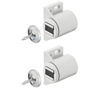 cyclingcolors 3666690000170 Closure White 2 x Catch Furniture Magnet Cabinet Closer Door Lock Round