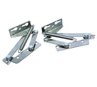 cyclingcolors 3666690037930 2X Cerniera per mobili Acciaio 2 x Steel Furniture Hinges with Spring Mechanism Arm Support Folding Door Stove Holder, Silver