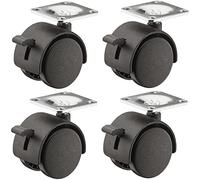 cyclingcolors 4 x 30 mm Double Swivel Castors + Brake for Furniture Capacity 20 kg Wheel with Metal Steel Base